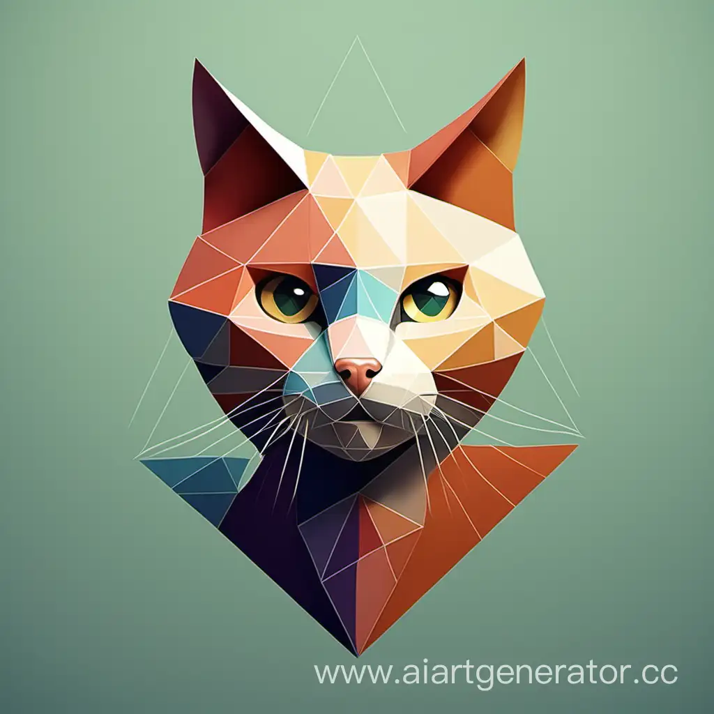 Geometric-Cat-Sculpture-Abstract-Feline-Form-Constructed-from-Triangles