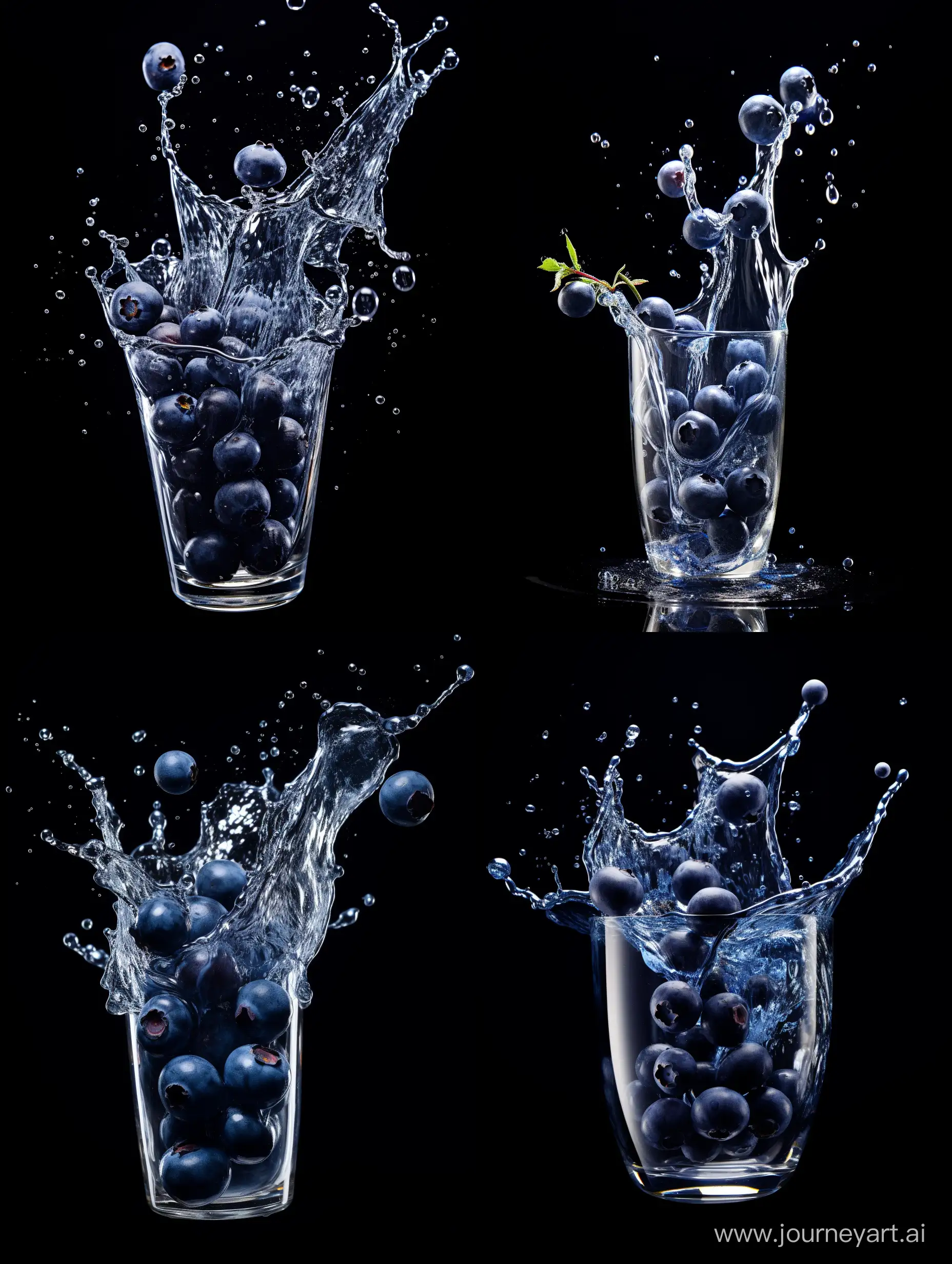 Captivating-Blueberries-Dive-into-Crystal-Clear-Water