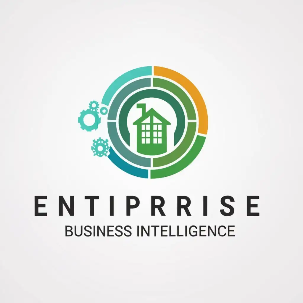 a logo design,with the text "Enterprise Business Intelligence", main symbol:Property Management,Moderate,be used in Real Estate industry,clear background