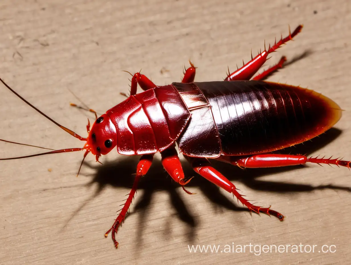 Vibrant-RedMustached-Cockroach-in-its-Natural-Habitat