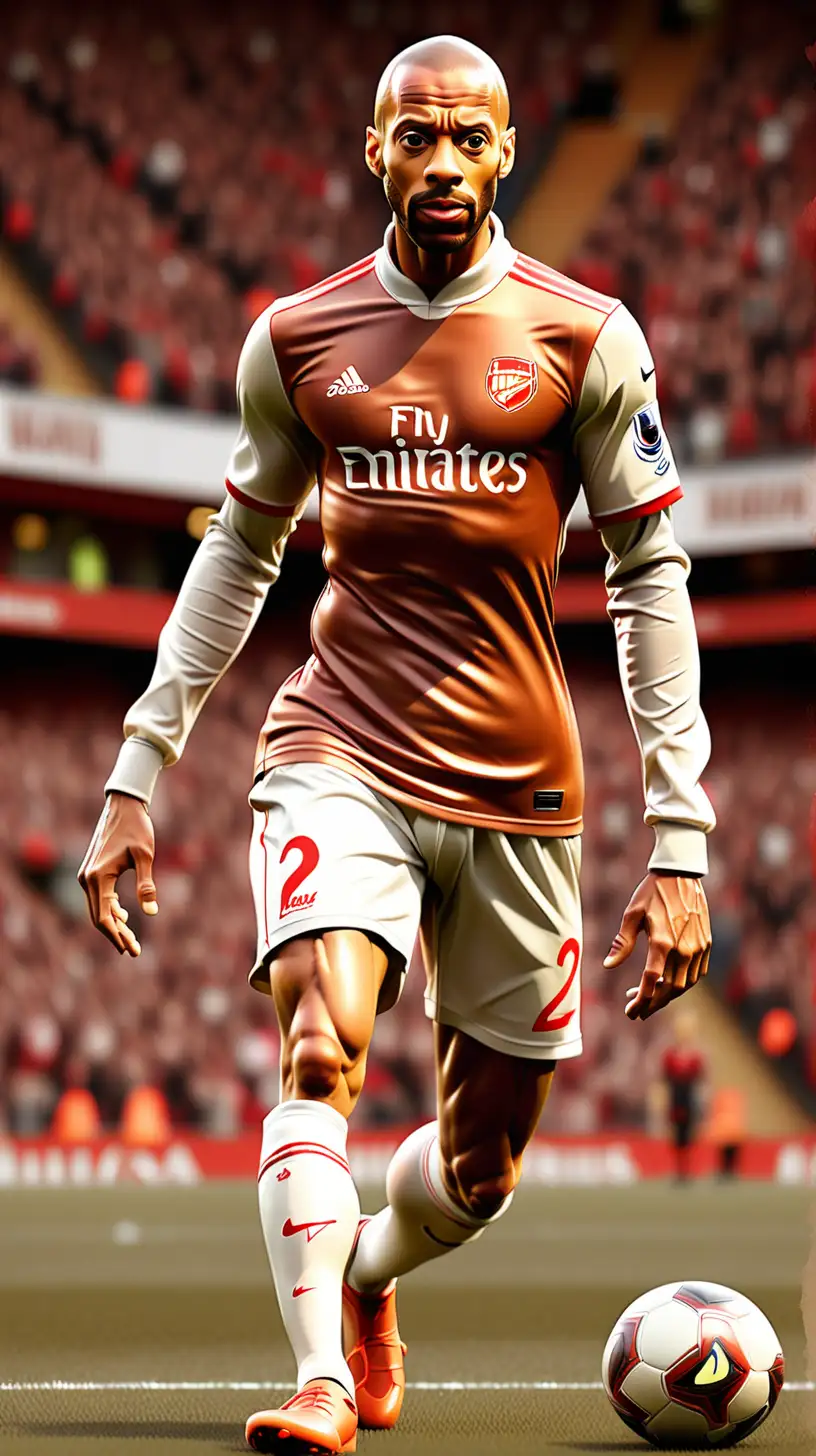 Thierry Henry Soccer Player Portrait in Copper Stadium | MUSE AI