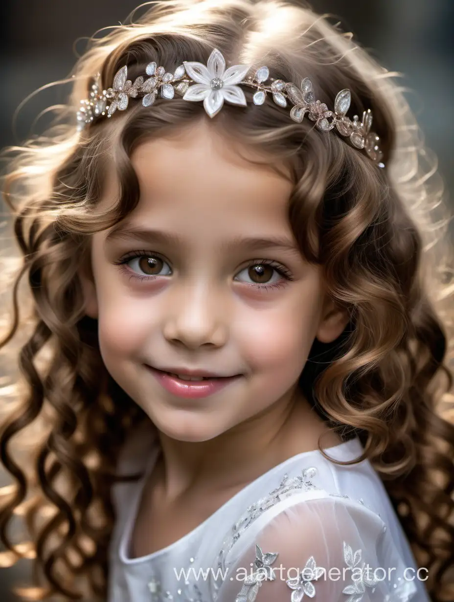 Captivating-7YearOld-Girl-Portrait-with-Wavy-Chestnut-Hair-and-Sparkling-Rhinestones
