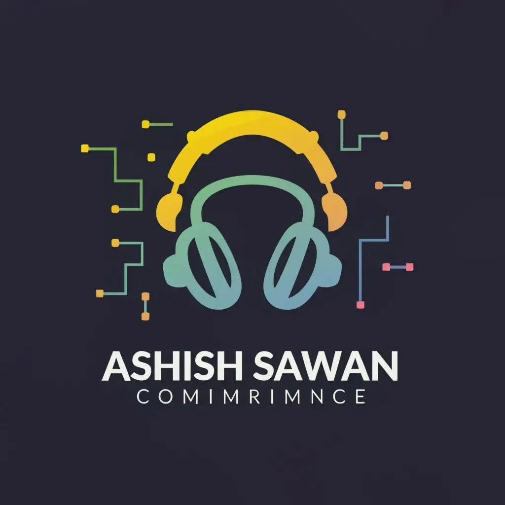 logo, headphone, programming, commerce, AI, with the text "ashish sawant", typography, be used in Technology industry