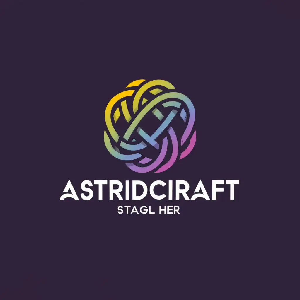 a logo design,with the text "AstridCraft", main symbol:Fantasy unique simple yarn,Moderate,be used in Animals Pets industry,clear background