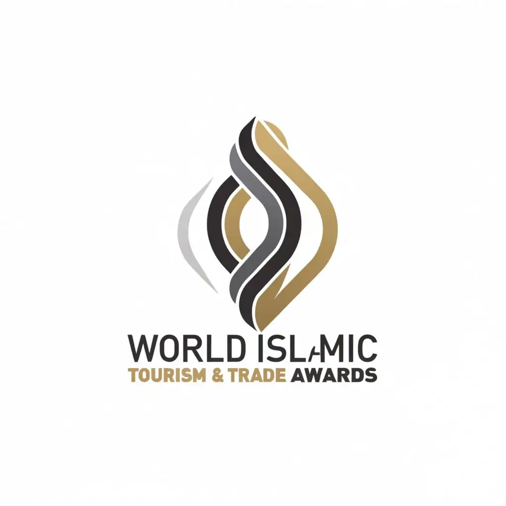 a logo design,with the text "World Islamic Tourism & Trade Awards", main symbol:Arabic Awards,Minimalistic,clear background