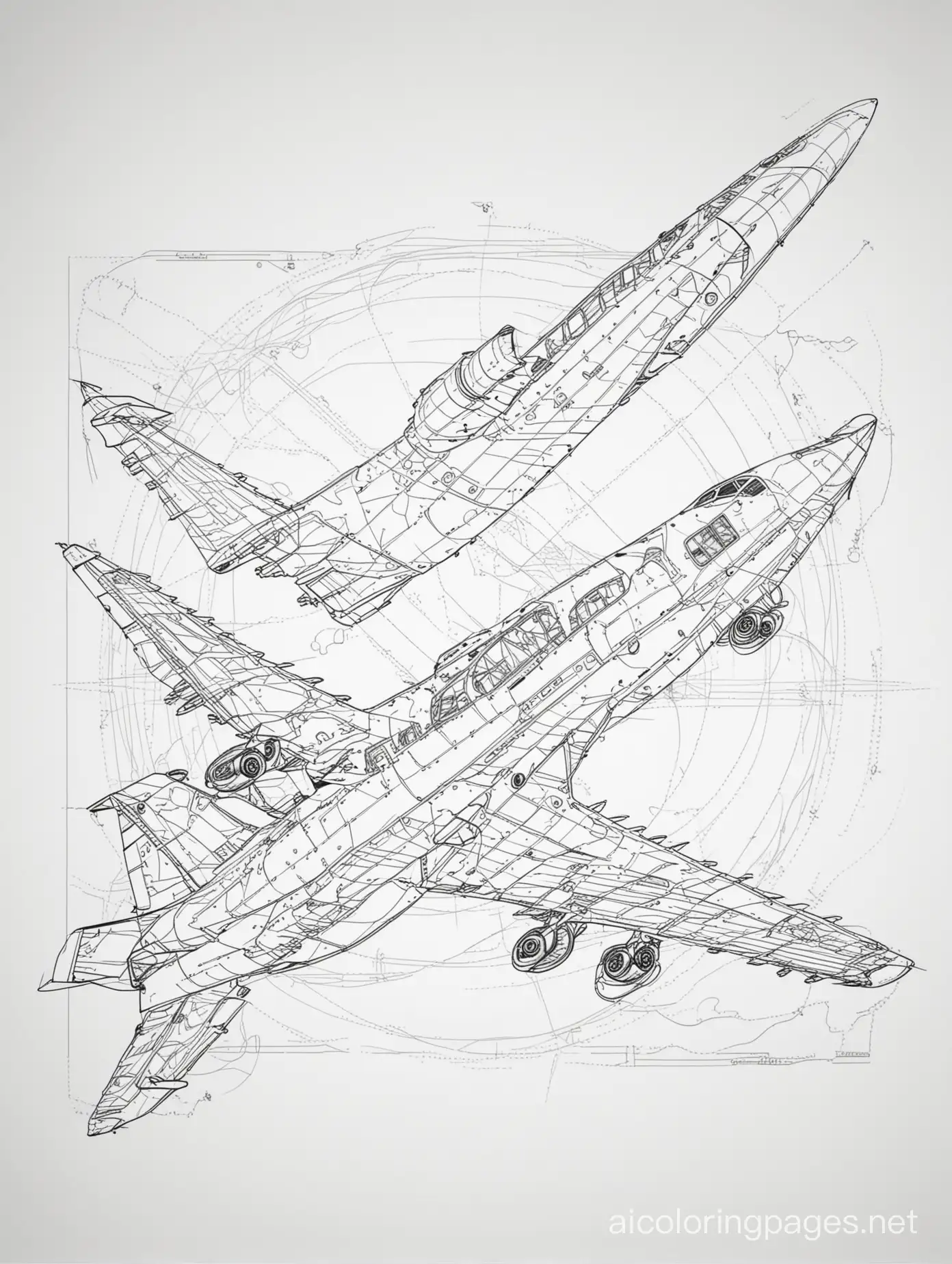 Airplane-Anatomy-Coloring-Page-with-Black-and-White-Line-Art