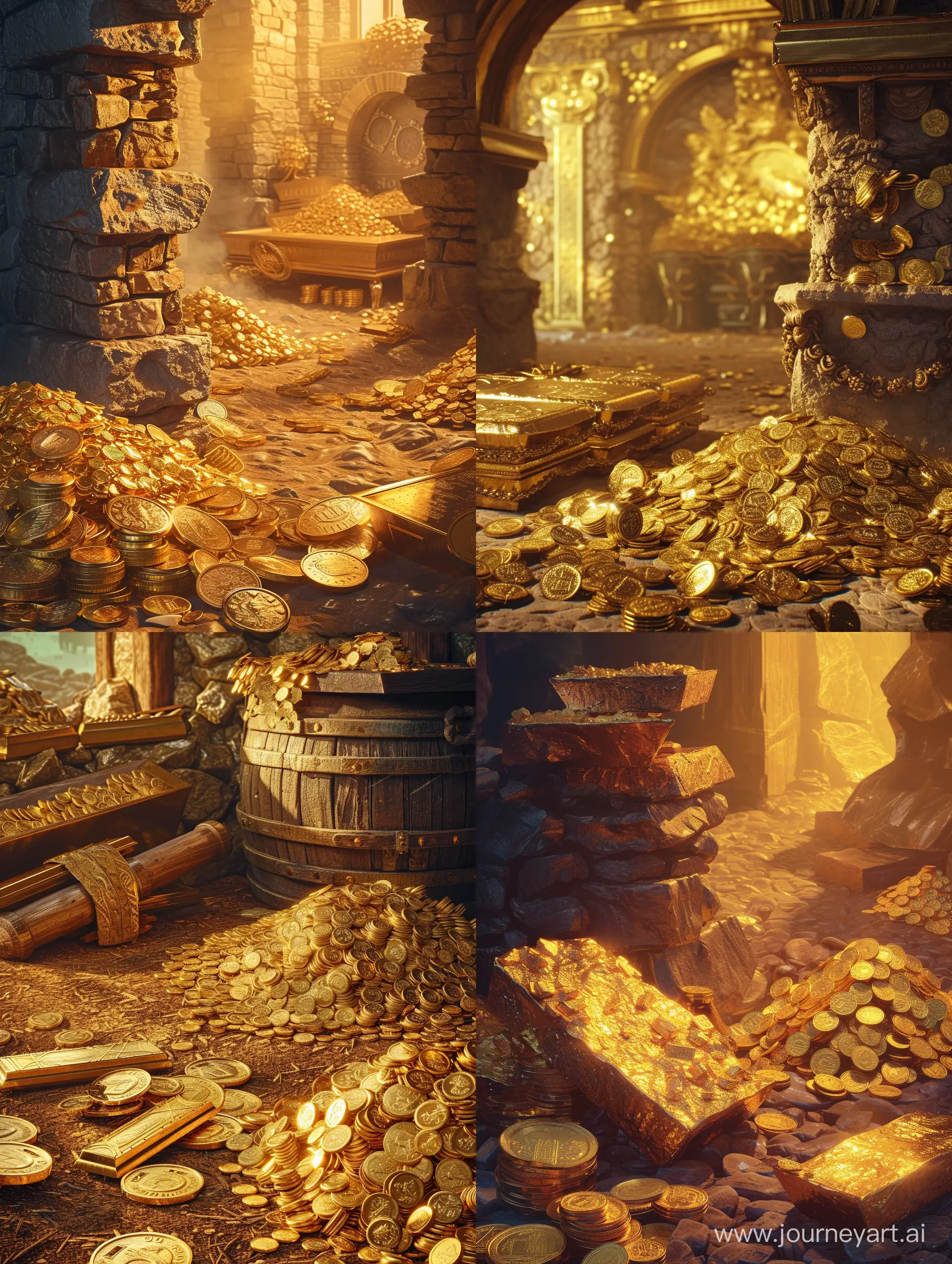 Detailed-and-Meticulous-Gold-Ingots-Scene