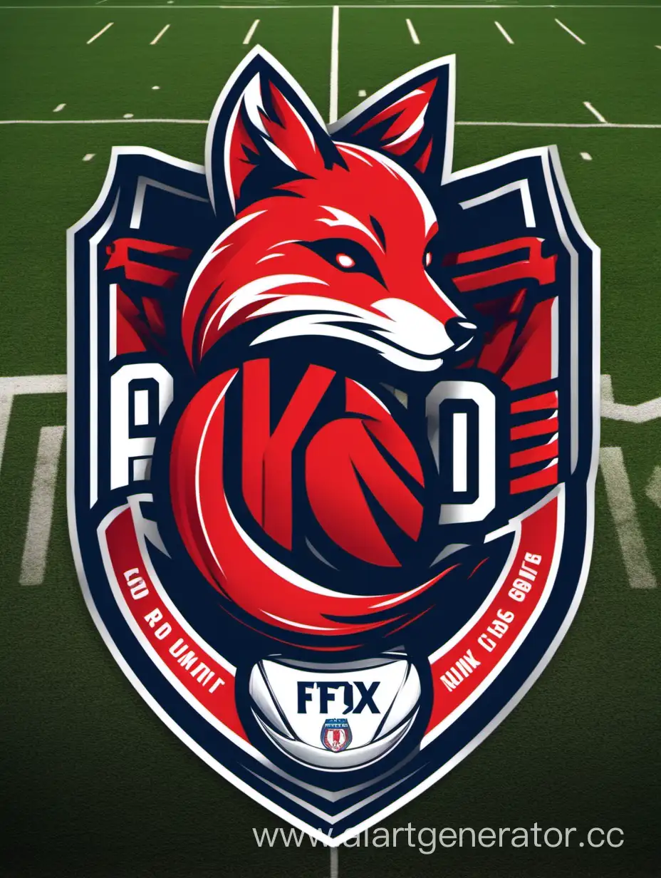 Foxthemed-Football-Team-Logo-with-Striking-Red-Football