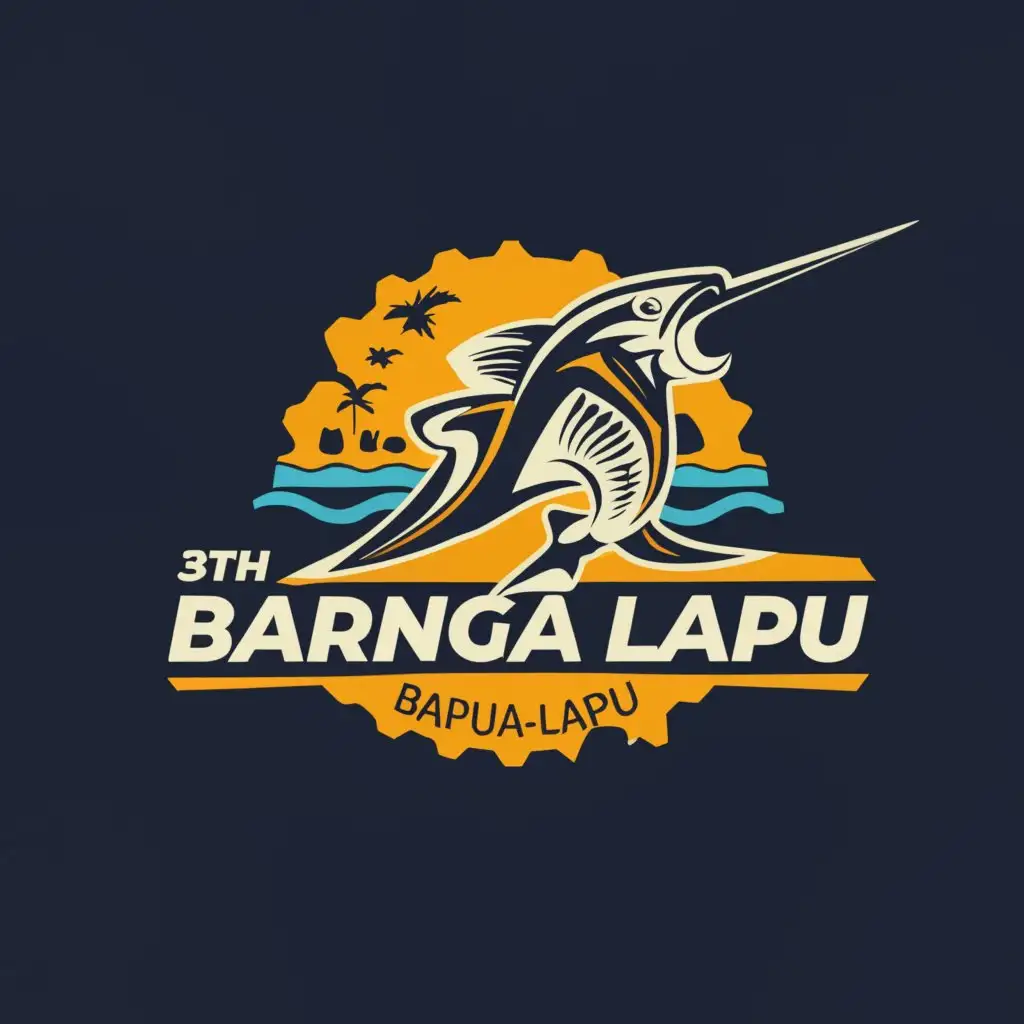 a logo design,with the text "34th Araw ng Barangay Lapu-Lapu", main symbol:Lapu-lapu fish,Moderate,clear background
