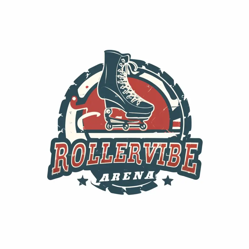 logo, roller skate, with the text "RollerVibe arena ", typography, be used in Sports Fitness industry