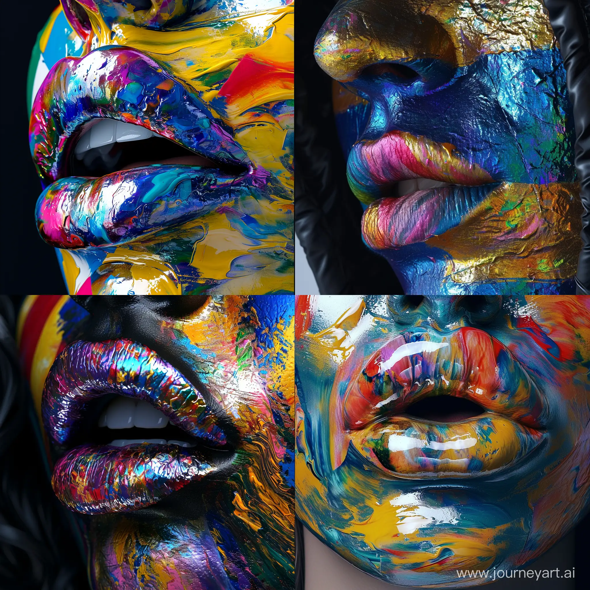 Ethereal-Abstract-CloseUp-Vibrantly-Painted-Face-with-Trippy-Flag-Texture