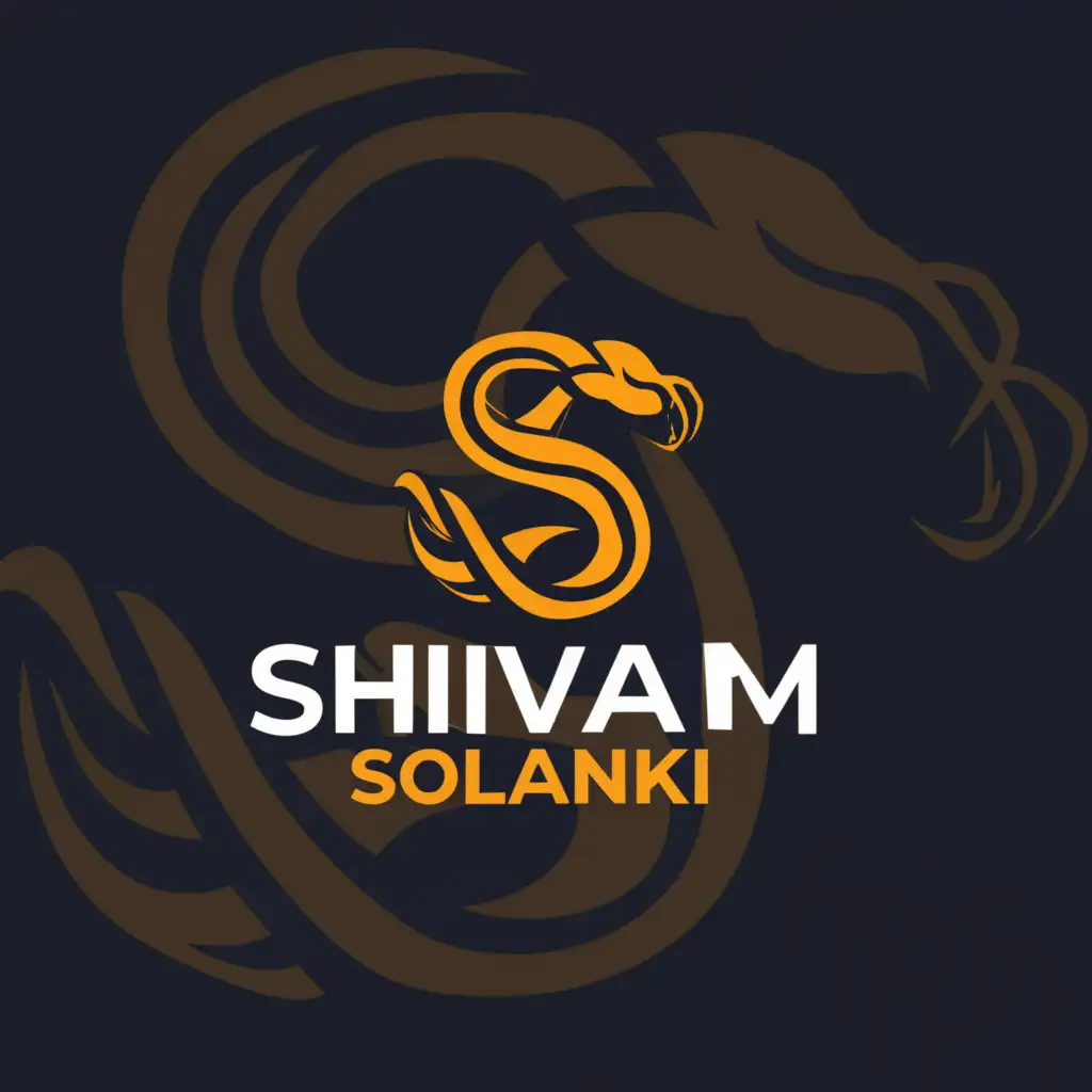 a logo design,with the text "Shivam Solanki ", main symbol:Snake,Moderate,be used in Entertainment industry,clear background