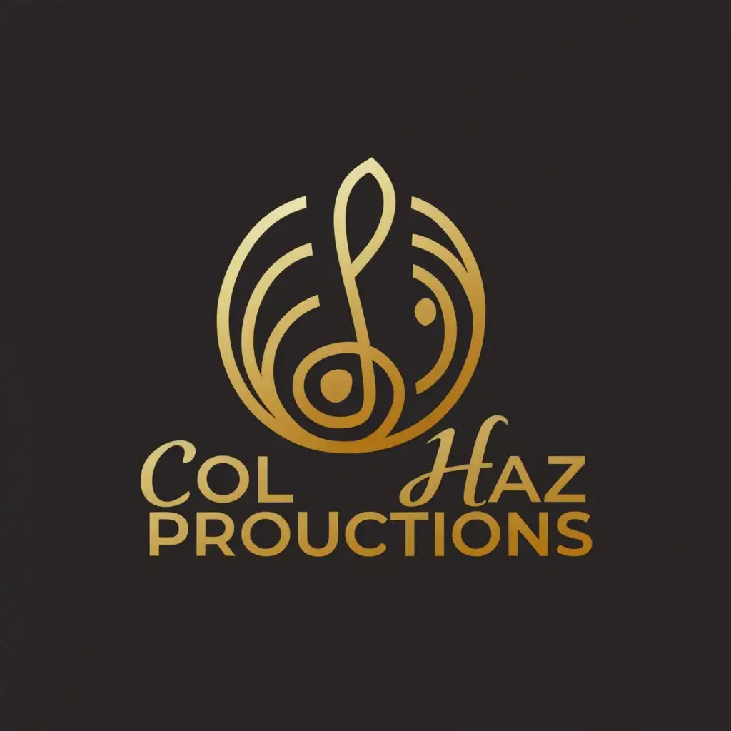 a logo design,with the text "Col Haz Productions", main symbol:musical note,complex,be used in Entertainment industry,clear background