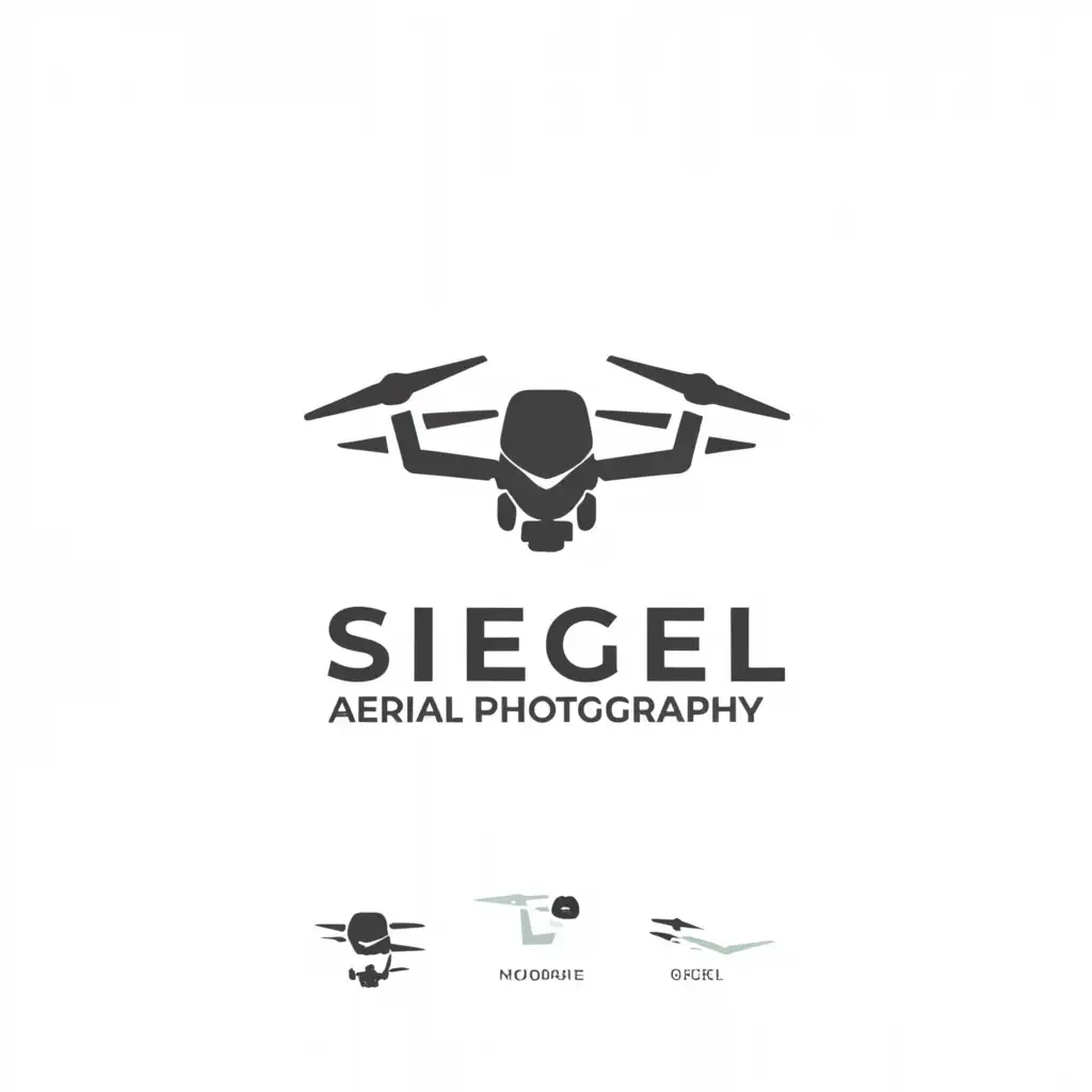 a logo design,with the text 'Siegel Aerial Photography', main symbol: DJI Inspire 1 drone, no added letters, Moderate, be used in Real Estate industry, clear background