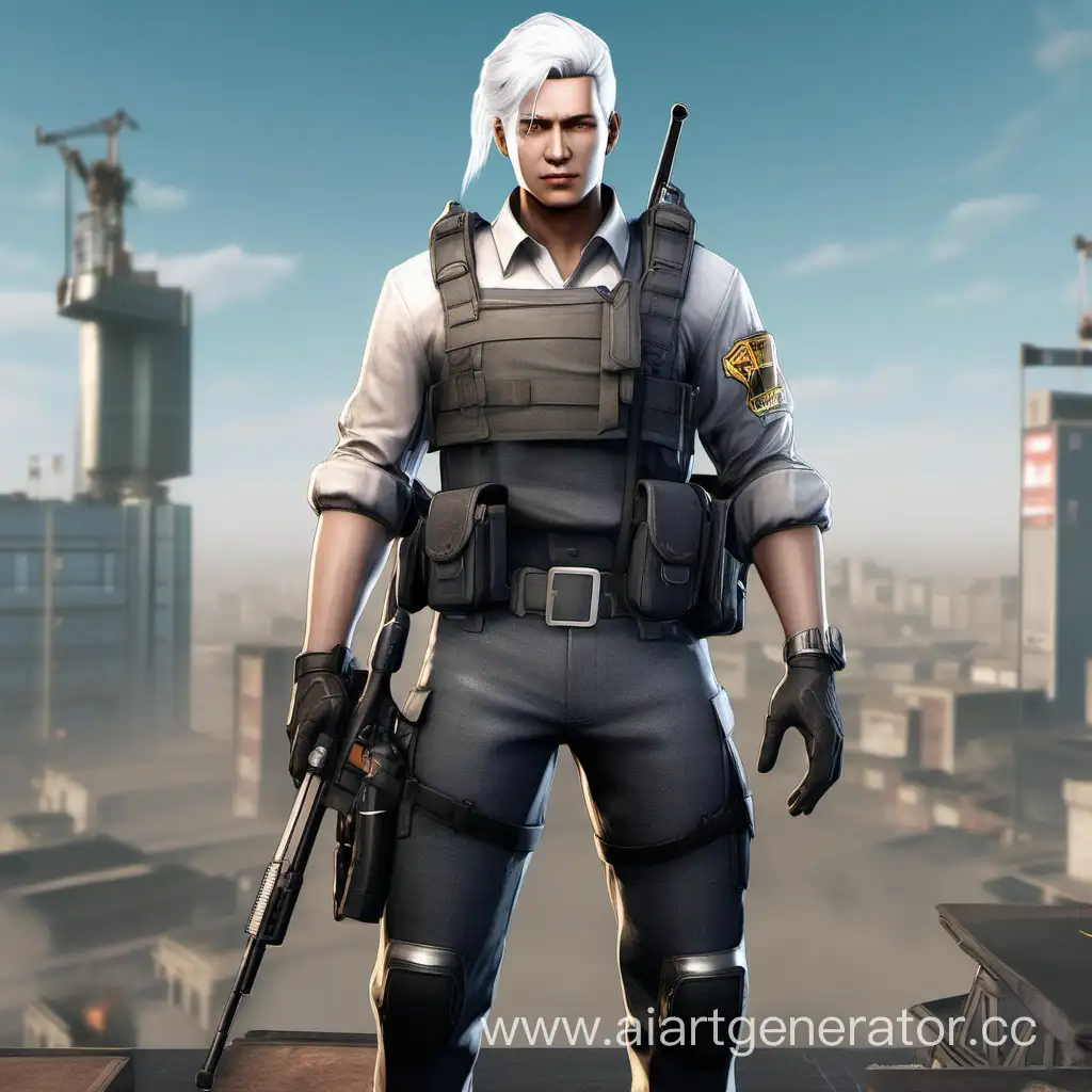 Commander-in-PUBG-Mobile-Metro-Royale-Elite-WhiteHaired-Warrior-in-Level-6-Steel-Armor