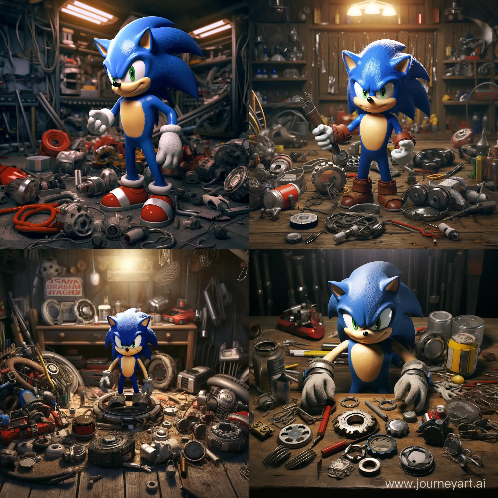 Sonic the hedgehog sells auto spare parts. 