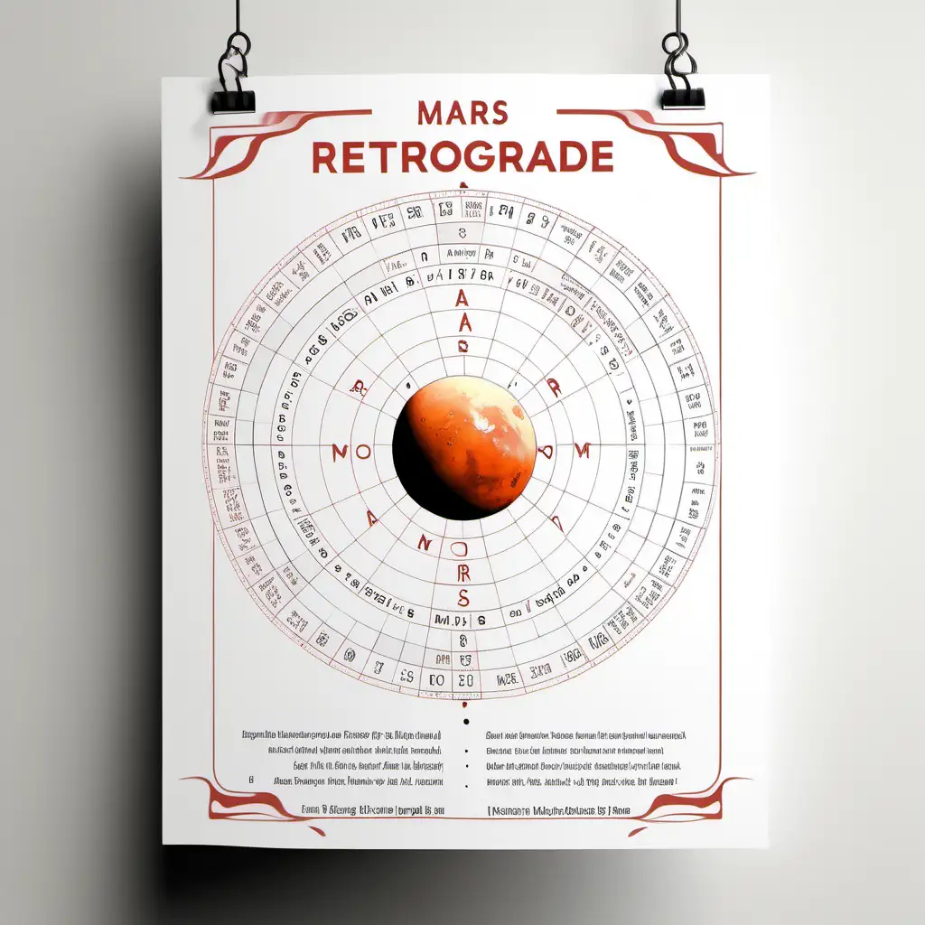Retrograde Mars Astrology Information on Clean White Background
