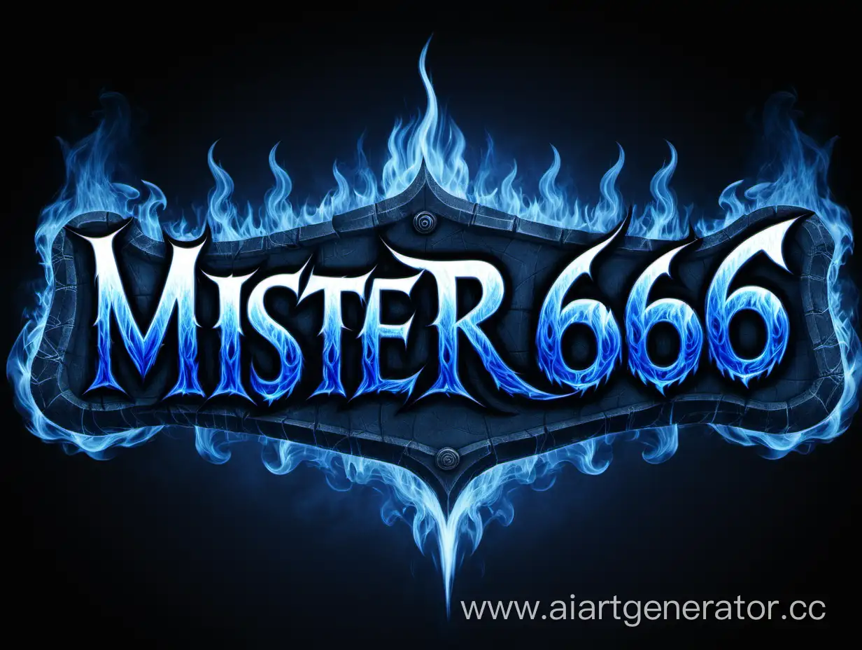 синяя огненная надпись Mister666_pro