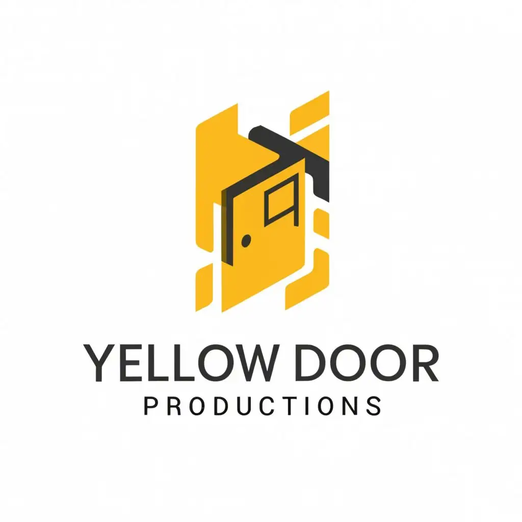 a logo design,with the text "Yellow Door Productions", main symbol:yellow door,Moderate,be used in Technology industry,clear background