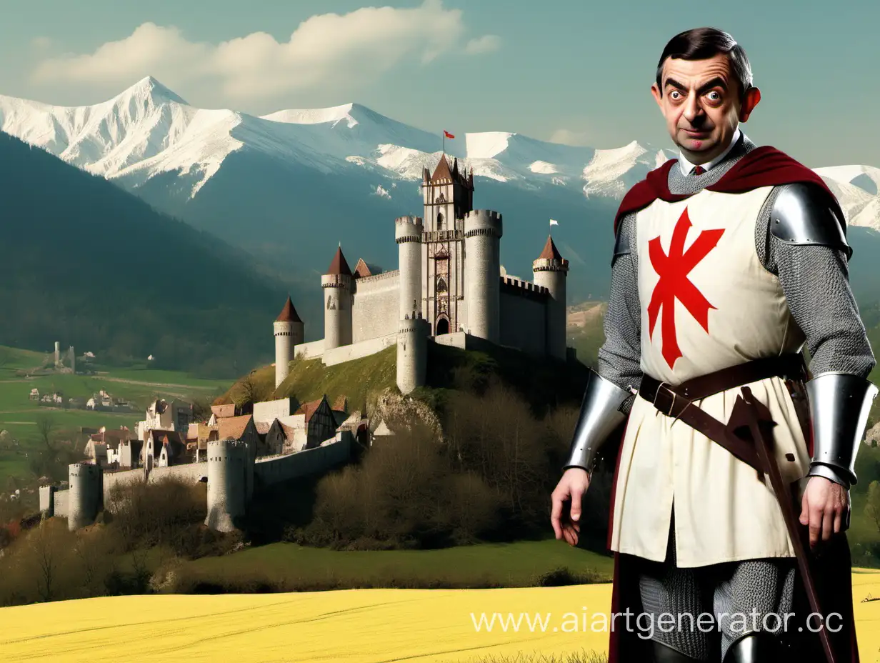 Knight-Templar-Guarding-Medieval-Castle-in-Mountainous-Fields