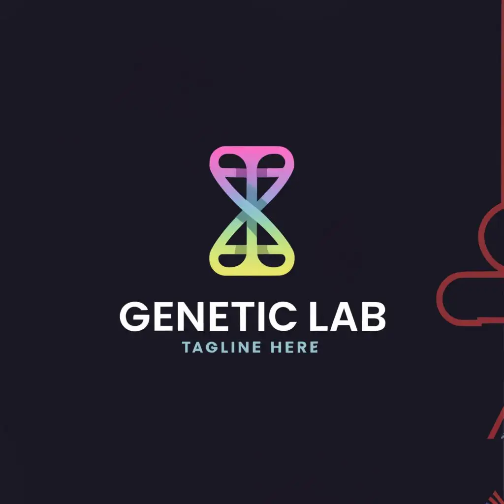 a logo design,with the text "GENETIC LAB", main symbol:DNA,Minimalistic,be used in Education industry,clear background
