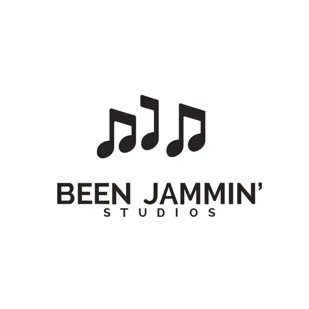 a logo design,with the text "Been Jammin' Studios", main symbol:Musical notation,Moderate,be used in Nonprofit industry,clear background