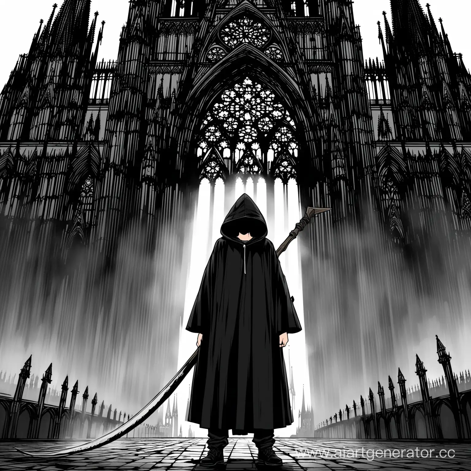 Dark-Hooded-Figure-with-Scythe-by-Cologne-Cathedral