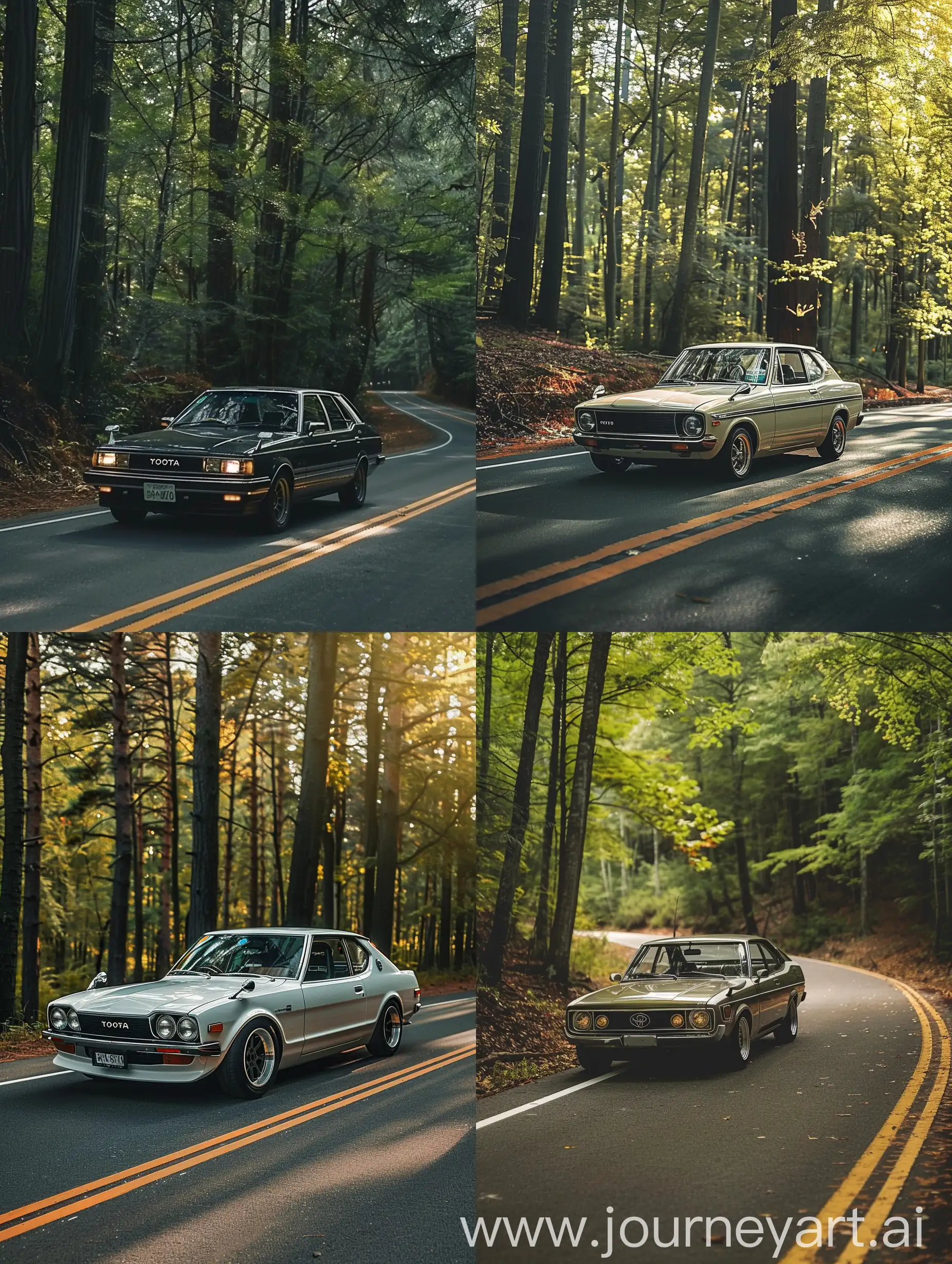 Sleek-Toyota-Mark-2-Cruising-Through-Enchanting-Forest-Scenery