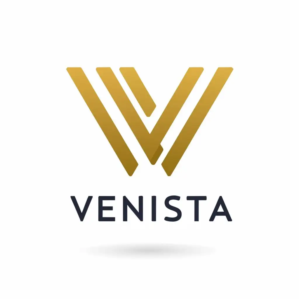 logo, """
V
""", with the text "VENISTA", typography, be used in Real Estate industry