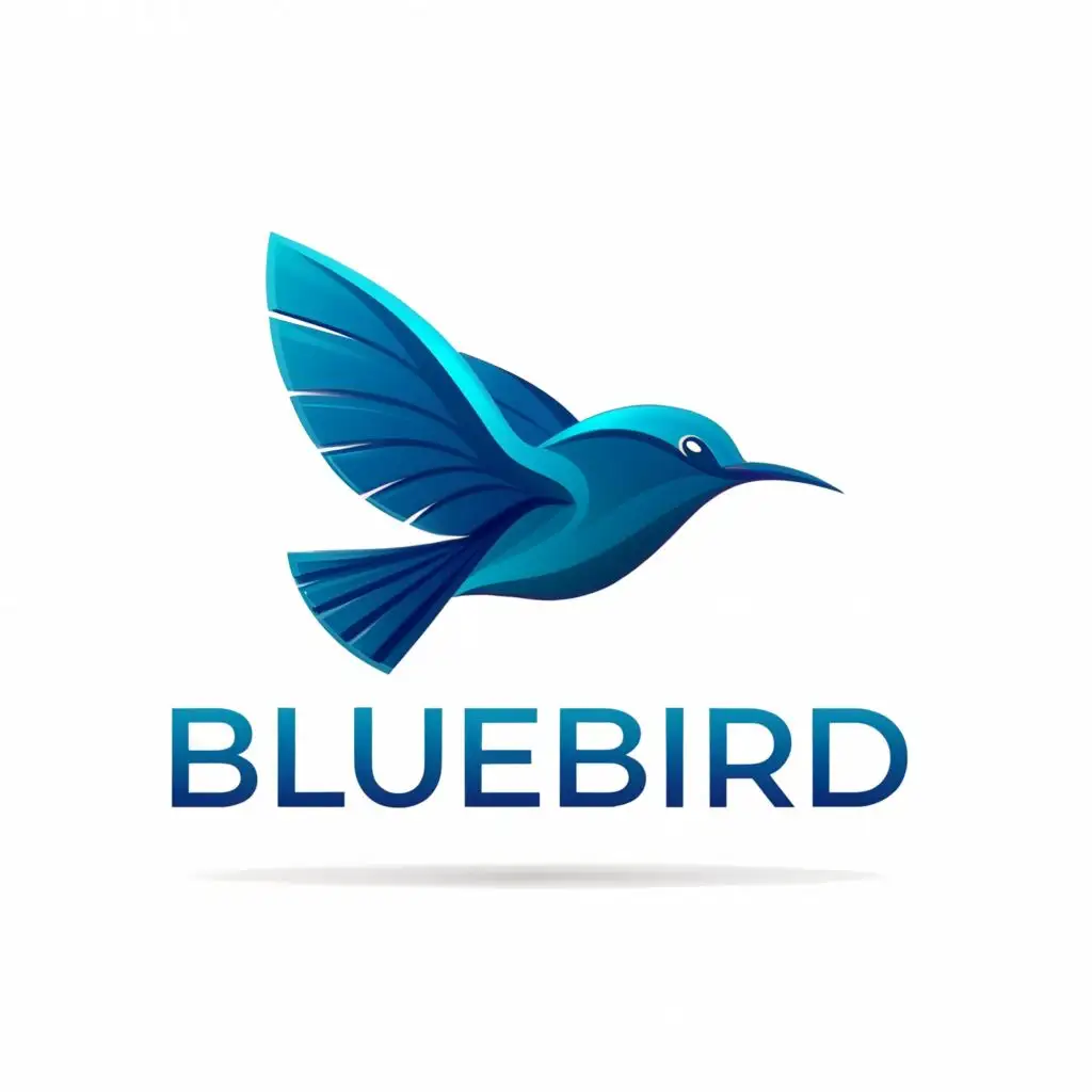 a logo design,with the text "BlueBird", main symbol:a blue bird,Moderate,clear background