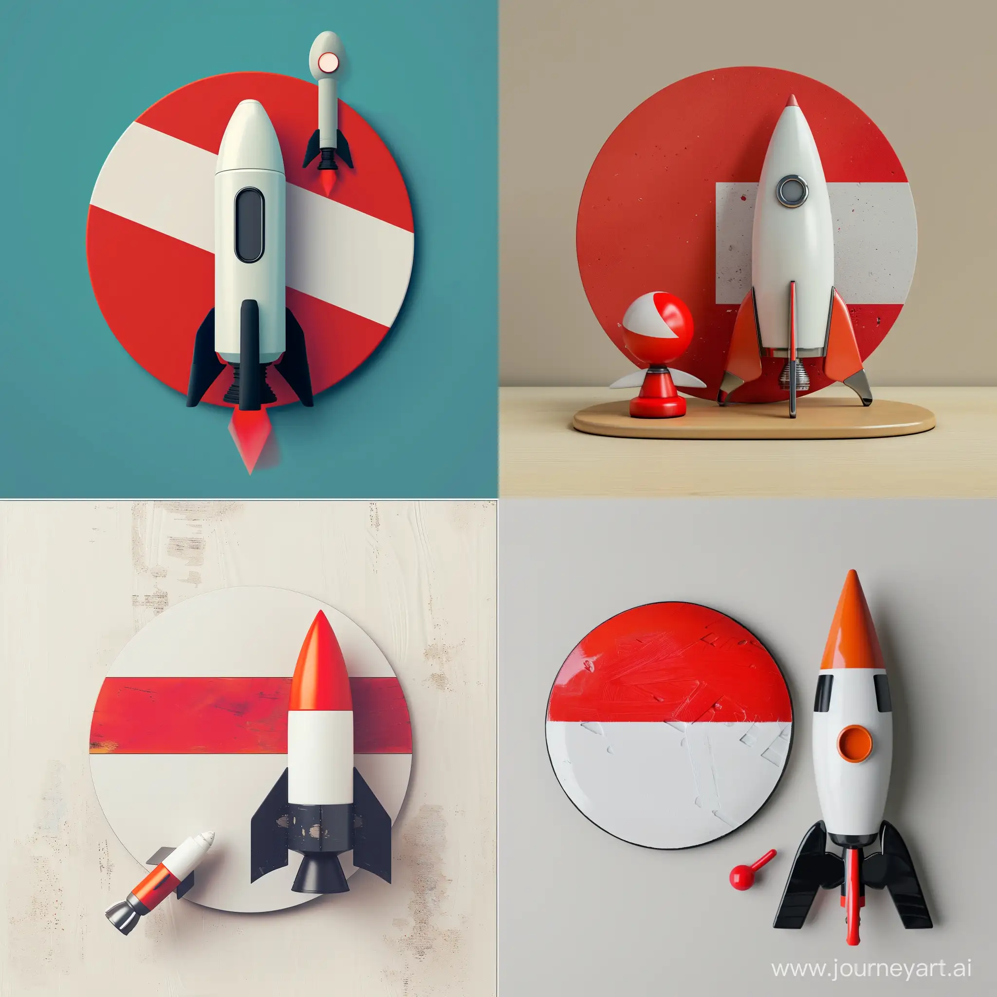 Polish-Flag-Circle-and-Mini-Rocket-Illustration