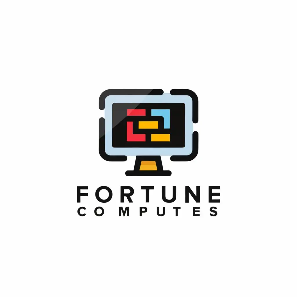 a logo design,with the text "Fortune Computers", main symbol:computer education institute,Moderate,be used in Education industry,clear background