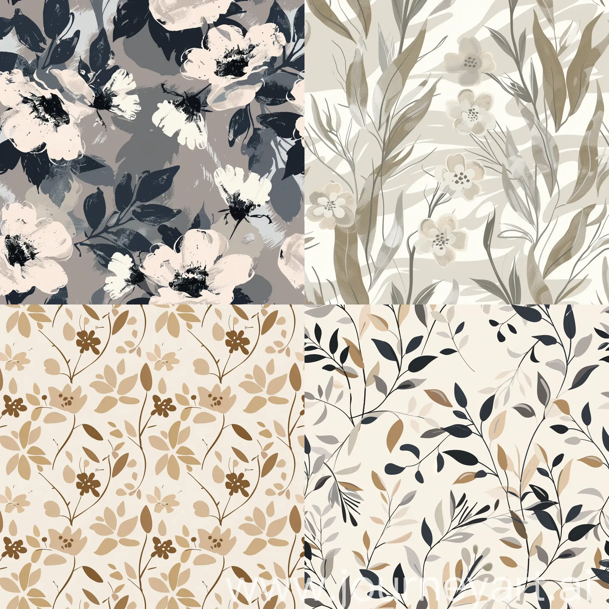 Neutral-Colour-Abstract-Floral-Seamless-Pattern-Design