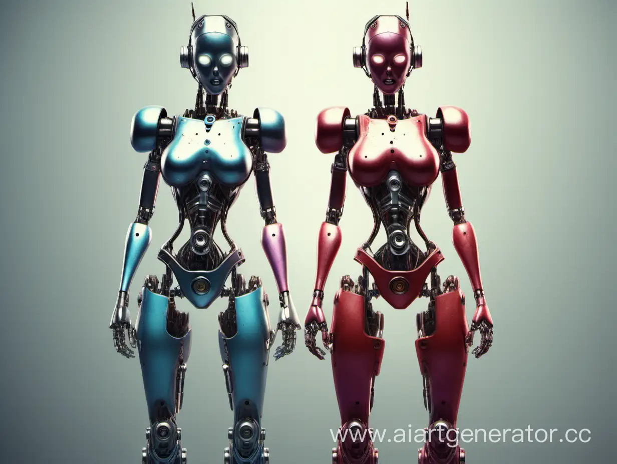 Futuristic-Steel-Robot-Twins-with-Atomic-Heart-Vibrant-and-Sensual-Digital-Art