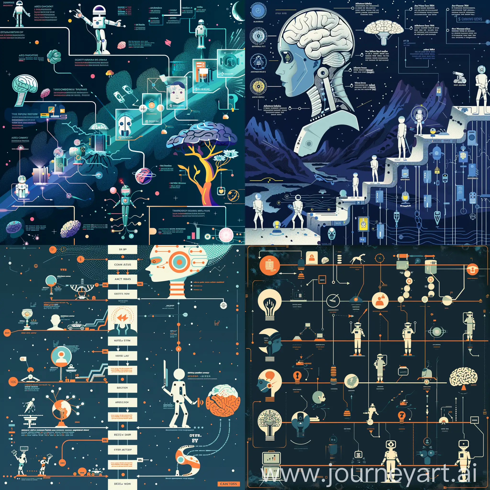 illustration about Artificial Intelligence Timeline from past till now 16:9