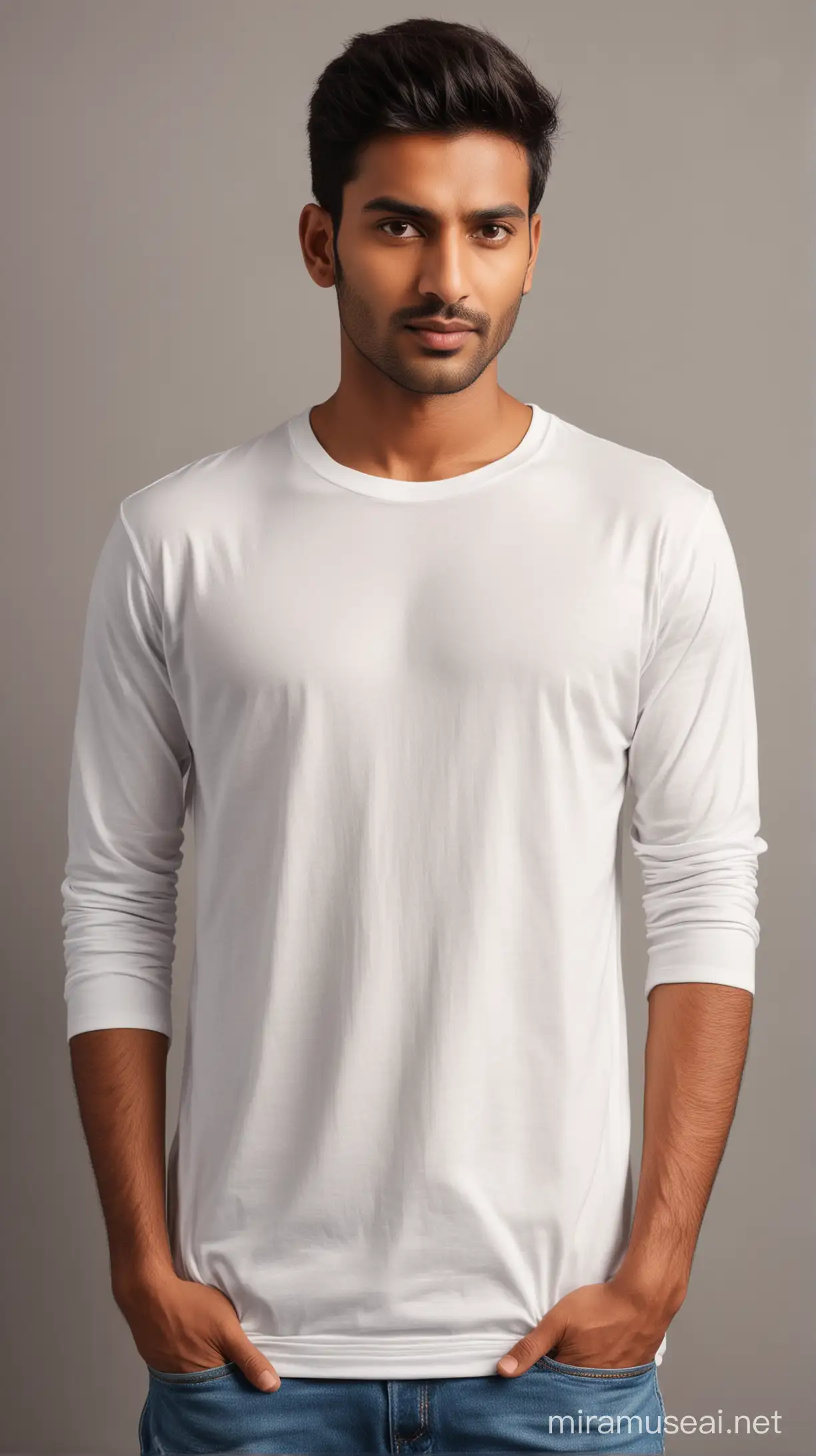 Indian Men Wearing Stylish TShirts Fashionable South Asian Male Apparel
