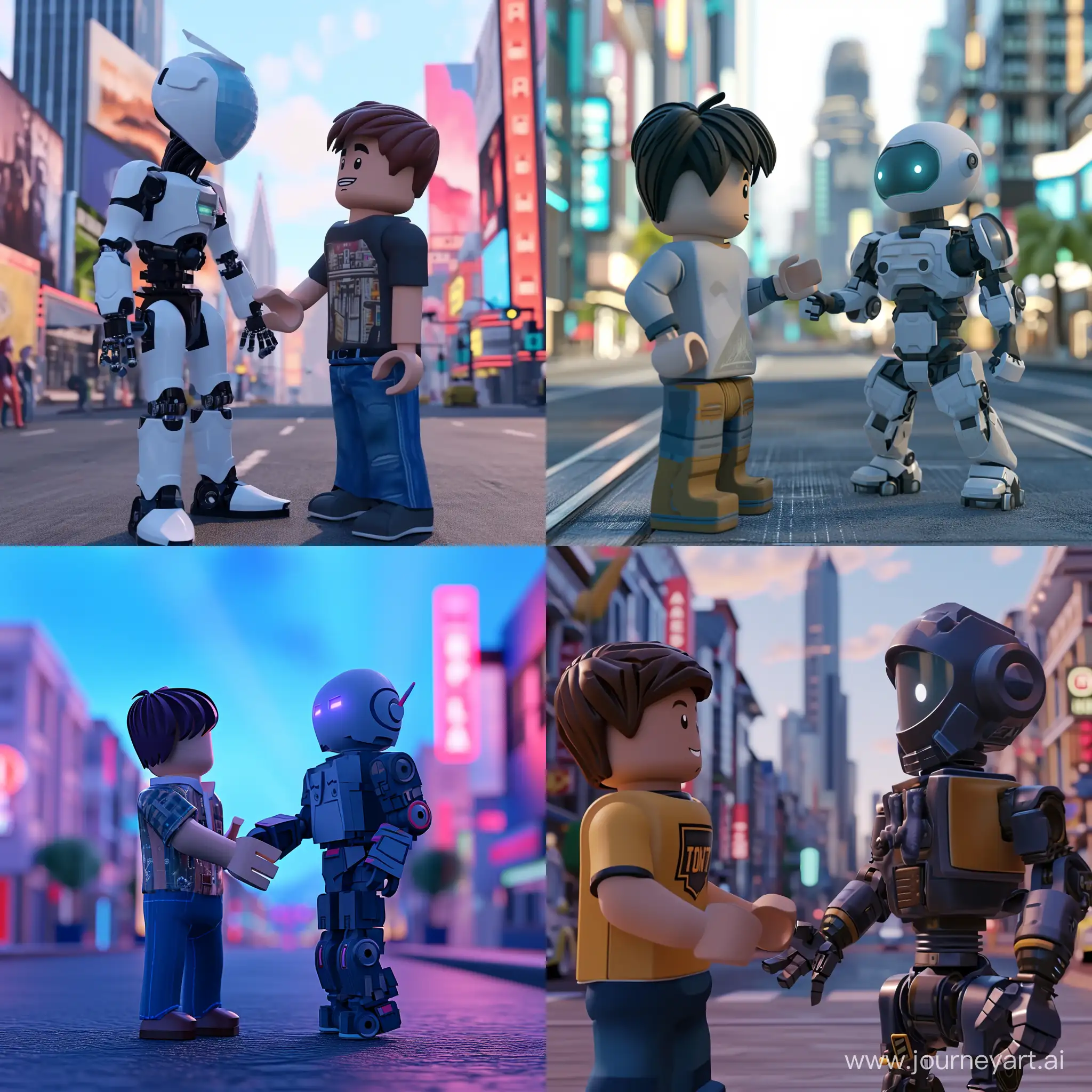 Roblox-Boy-Chatting-with-AI-Robot-in-City