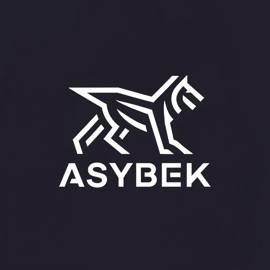 a logo design,with the text "ASYLBEK", main symbol:Wolf,Moderate,clear background