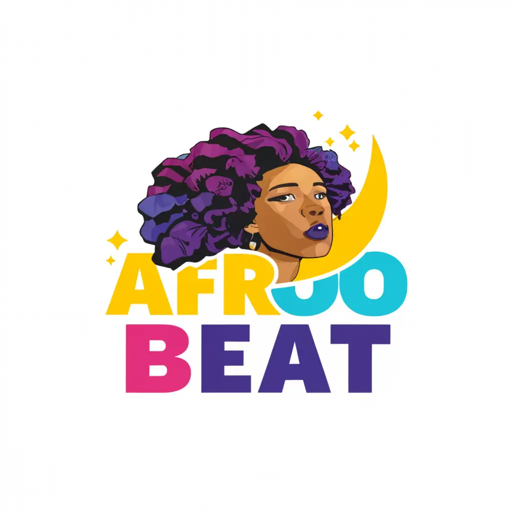 a logo design,with the text "AFROJO BEAT", main symbol:AFRO SAILOR MOON,Moderate,be used in Entertainment industry,clear background
