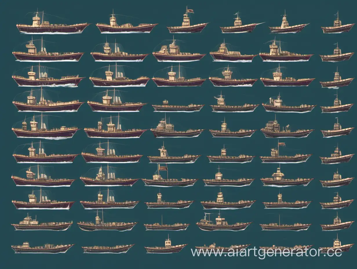 Minimalist-TopDown-View-Naval-Battle-Ship-Set