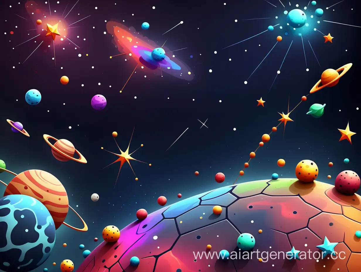 Colorful-Space-Scene-with-Constellation-Cartoon-Realistic-Artwork