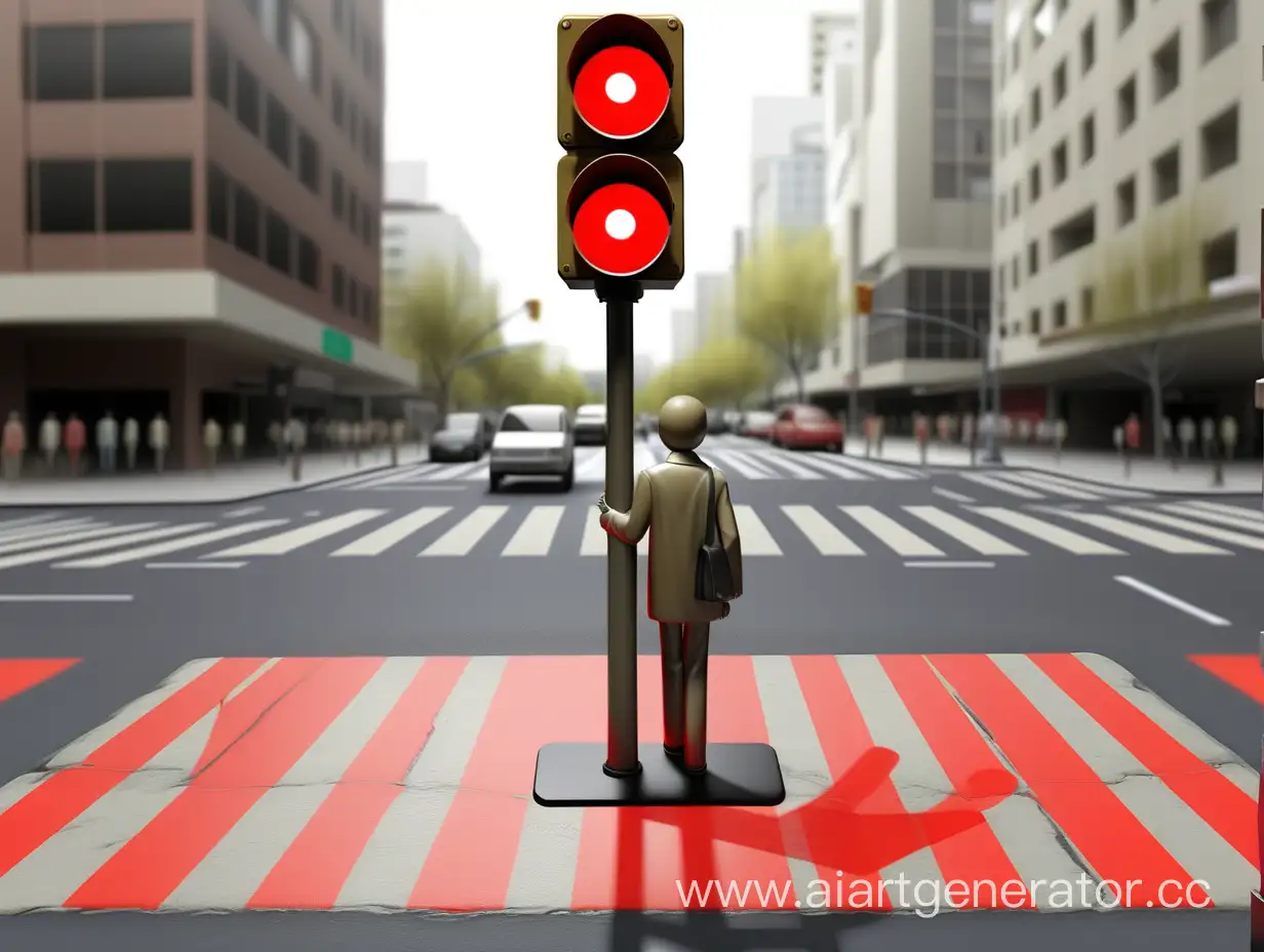 Pedestrian-Red-Crossing-Signal-Caution-for-Safe-Crossings