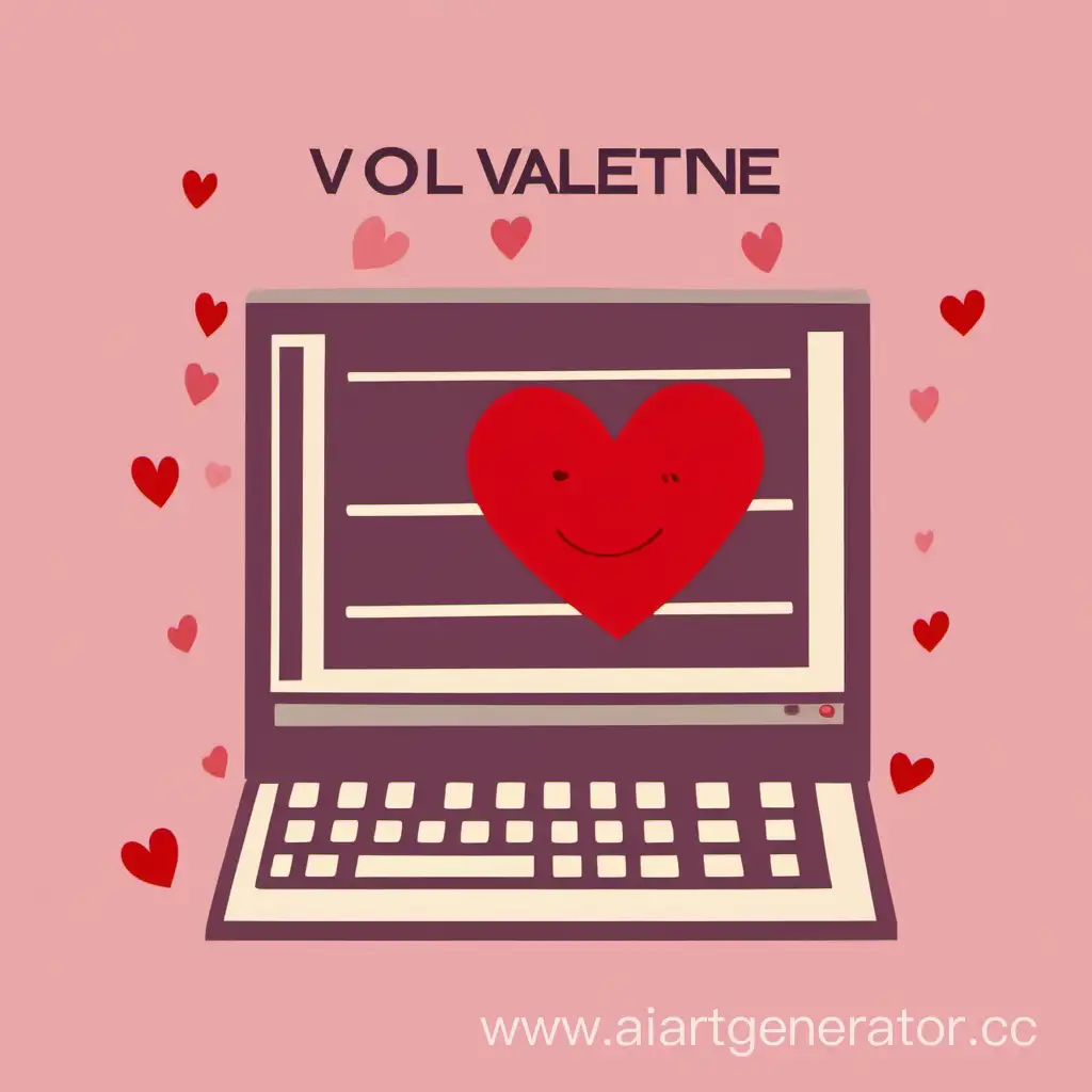 A simple Valentine card for a man interested in computers