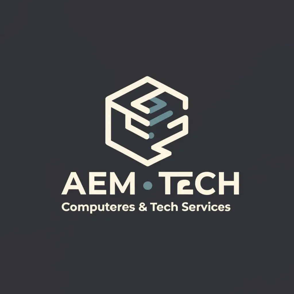 a logo design,with the text "AEMTECH - Computers & Tech Services ", main symbol:BOX,Moderate,be used in Sports Fitness industry,clear background