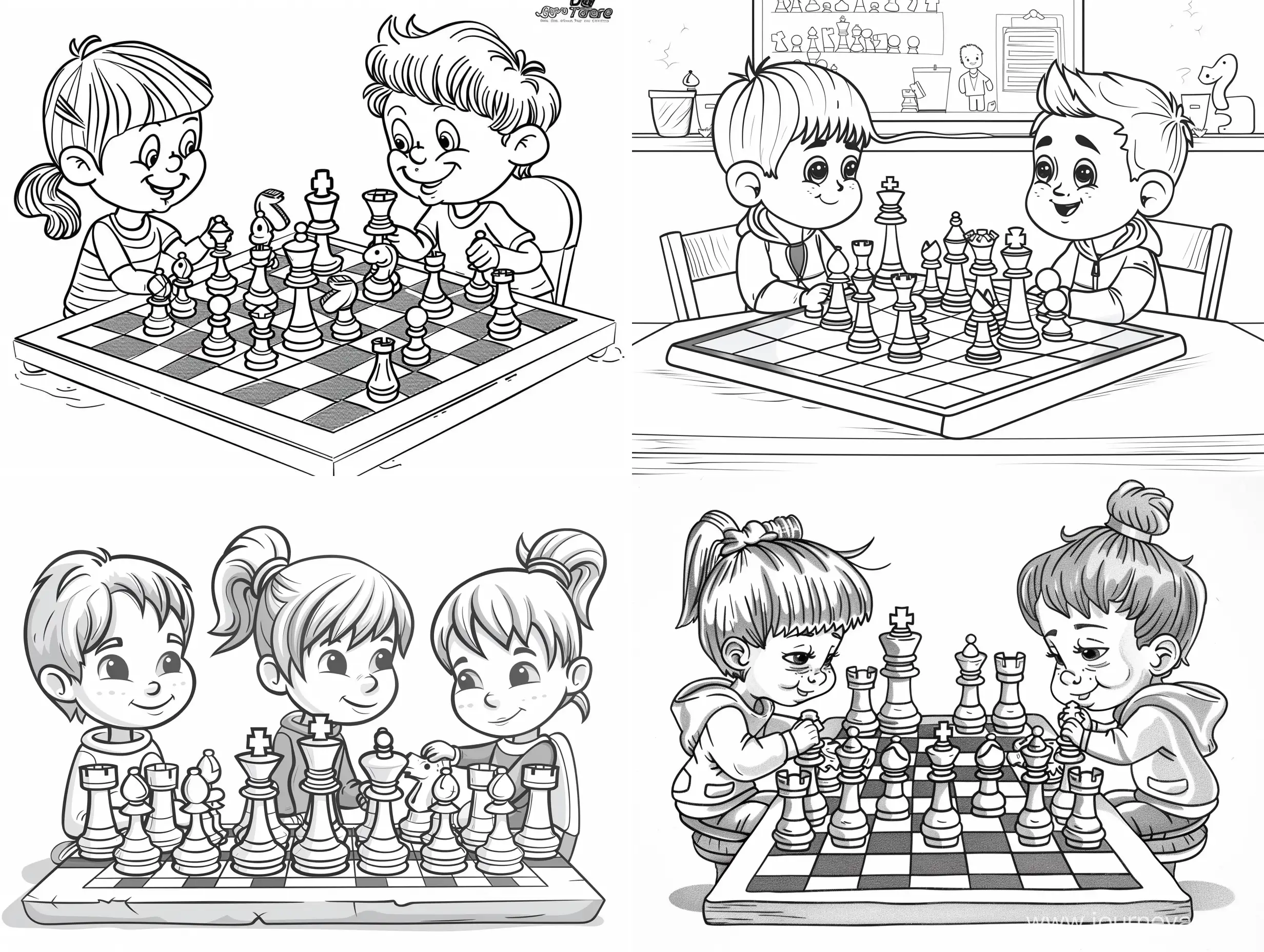 Whimsical-Childrens-Chess-Tournament-Coloring-Page