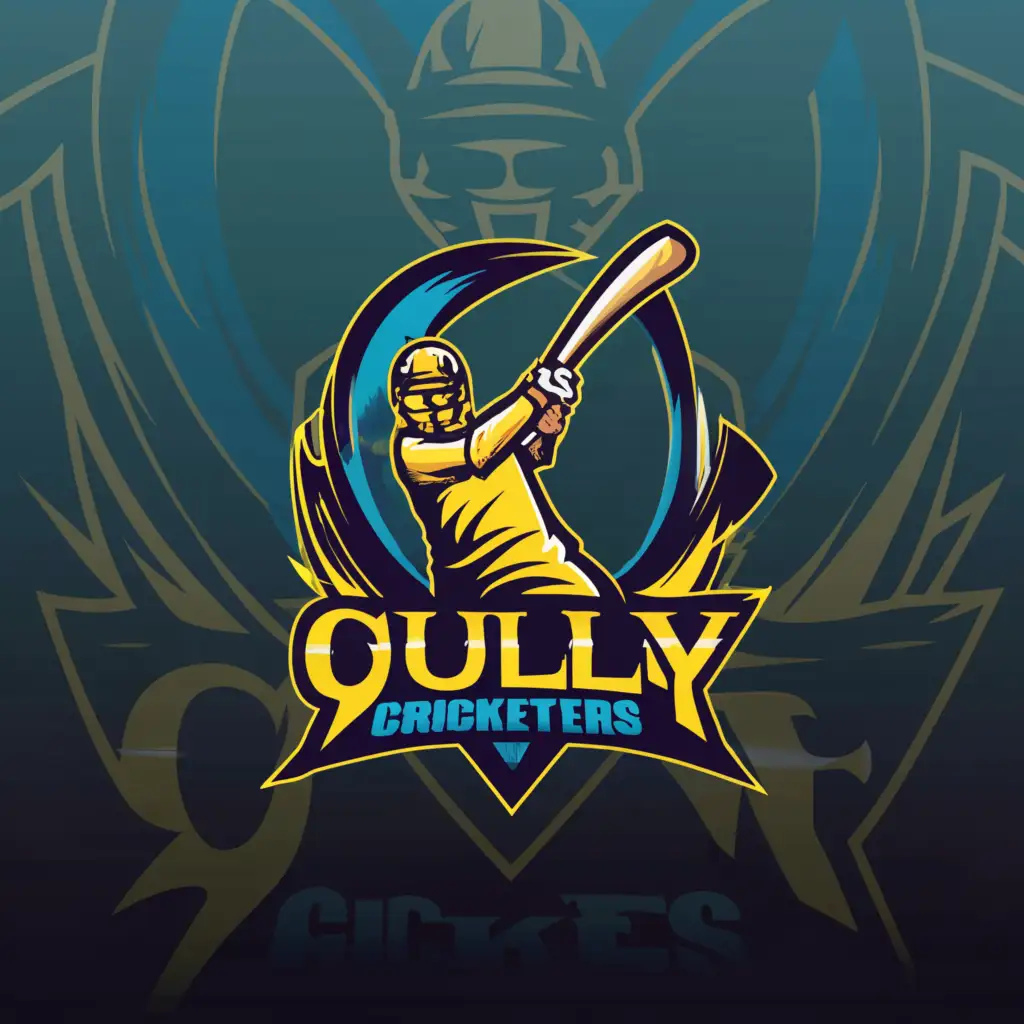 a logo design,with the text "Gully Cricketers", main symbol:Cricket,complex,clear background