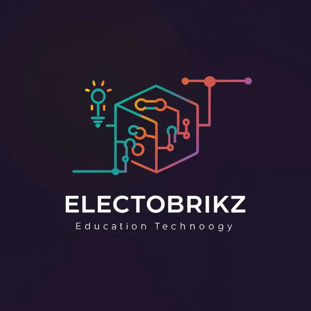 a logo design,with the text "ElecrtoBrikz", main symbol:a block and a circuit,Moderate,be used in Education industry,clear background