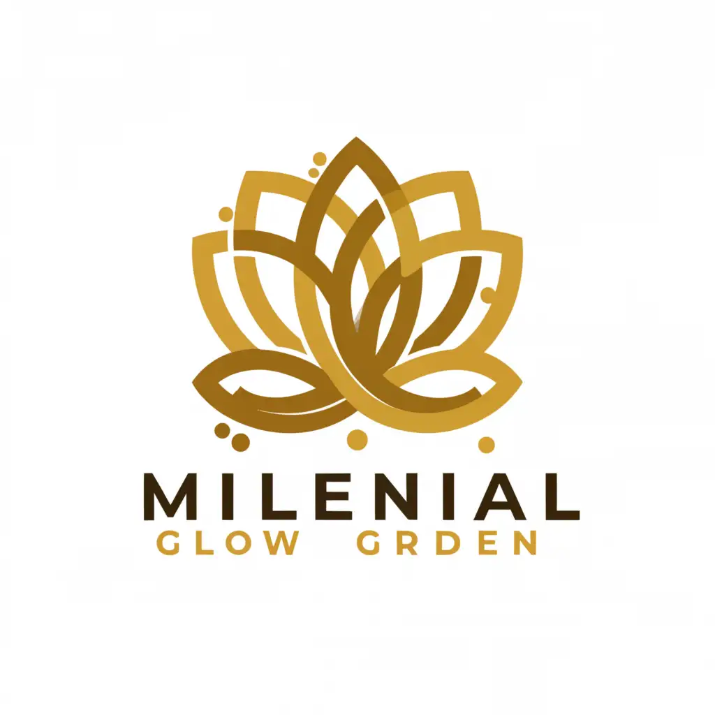 a logo design,with the text "Milenial Glow Garden", main symbol:MGG,Moderate,clear background