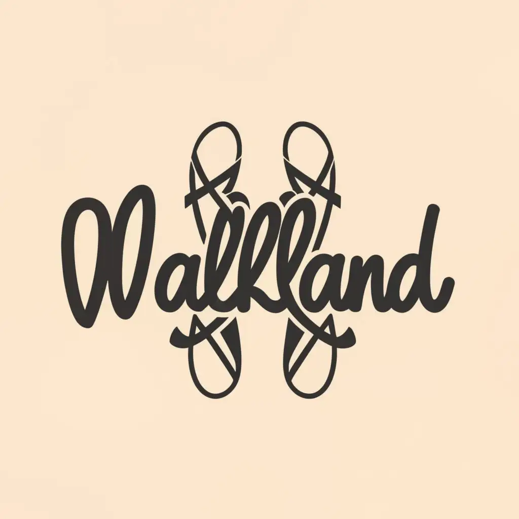 logo, fashion sandals, with the text "Walkland", typography, be used in Retail industry