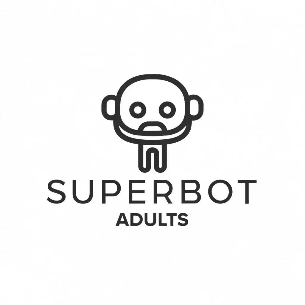 a logo design,with the text "Superbot Adults", main symbol:A white stickman Being Scared about what he had just seen,complex,clear background